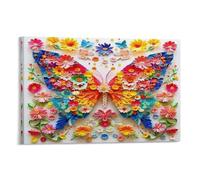 CPLVKWRQJ Papier papillon coloré Pièce Unique Fleur en forme de papillon Artwork Impressions D'art Mural Maison Décoration Murale Complète Et Harmonieuse 08x12inch(20x30cm)