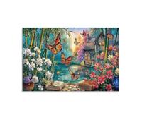 CPLVKWRQJ Papillons 1 Pièce Papillons Bamboo Garden Art Mural En Toile Décoration Murale En Toile Pour Cuisine Art Mural Amovible Espace Économisant Décoration 12x18inch(30x45cm)