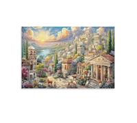 CPLVKWRQJ Vue du coucher de soleil à Paris Individuel Ville grecque antique Art Mural En Toile Décoration Murale En Toile Pour Cuisine Point Focal Space Transformer Décoration 20x30inch(50x75cm)