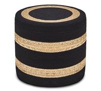 Cplxroc Pouf ottoman en jonc de mer naturel, repose-pieds rond tissé à la main, pouf décoratif pour la maison, chaise de sol bohème pour salon, chambre à coucher (45,7 cm, 68 lH)