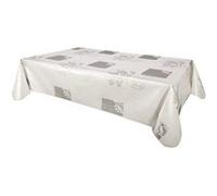 Nappe de table GENERIQUE CPM - Nappe en toile cirée rectangulaire provençale Vera - L. 140 x l. 200 cm - Blanc - Provence