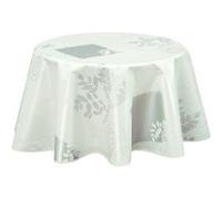 Nappe de table GENERIQUE CPM - Nappe en toile cirée ronde provençale Vera - Diam. 135 cm - Blanc - Provence