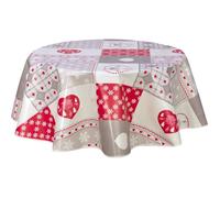 CPM - Nappe ronde en toile cirée campagne Chalets - Diam. 135 cm - Rouge