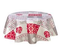 CPM - Nappe ronde en toile cirée campagne Chalets - Diam. 135 cm - Rouge