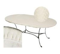 Nappe de table GENERIQUE CPM - Sous-nappe protège table ovale Basic - L. 125 x l. 195 cm - Blanc - Basic