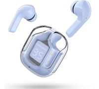 CPOD-T6 Ecouteurs Bluetooth Sans Fil Sport,Oreillette Intra-Auriculaire Enc Réduction De Bruit,Son Hifi,Affichage De La Batterie,Contrôle Tactile,Bleu Glace