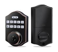 Cpolebev 1 de Serrures de Porte D'Entrée Sans Clé, 100 Codes D'Utilisateurs avec Pêne Dormant Électronique Anti-Regard avec Clavier Noir