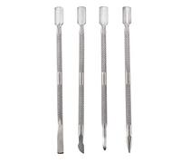 Cpolebev 1 Ensemble de 4 piece Pousseur de cuticule Outil de supression de polissage de gel UV Manicure Coupe-cuticules (4 PCS, Argent)