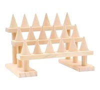 Cpolebev 1 PCS Anneau Bois Présentoir Organisateur Boho Stockage Événement Présentoir Nature Base en Bois Décor Bois