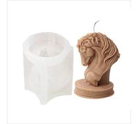 Cpolebev 1 PCS Cheval Tête Statue Bougie Silicone Moule Animal Poney Bougie Moule Bougie Moule