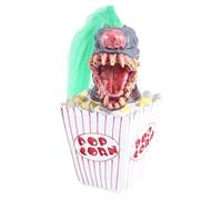Cpolebev 1 PCS Clown Sculpture Halloween Clown Décoration Popcorn Clown Effrayant Clown Tête Statue Résine Artisanat Clown de l'espace Vert