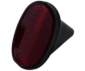 Cpolebev 1 Pcs VéLo Queue RéFlecteur Garde-Boue Ovale Avertissant Rouge Noir
