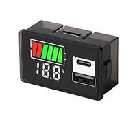 Cpolebev 1 Pièce Indicateur de Niveau de Charge de la Batterie Batterie Au Lithium Compteur de Capacité Affichage de Test Testeur LED Voltmètre, USB + Type-C DC 8-30V