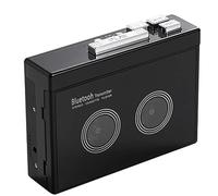 Cpolebev 1 Pièce Lecteur de Cassette Stéréo Rétro Noir - en Plastique Noir avec Inversion Automatique pour Cassette, Musique Audio et Bluetooth.