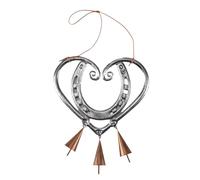 Cpolebev 1 Pièce Lucky Love Carillon Éolien en Métal en Forme de Coeur Fer à Cheval Carillons Éoliens Jardin Décoration de