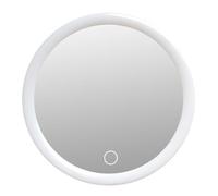 Cpolebev 1 Pièce Miroir Grossissant 10X avec Éclairage Miroir de Maquillage avec Lumières Miroir LED Compact Magnifié Blanc pour Salle de Bain, Chambre, Hôtel