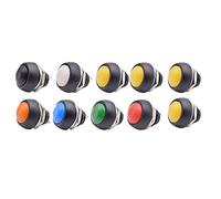 Cpolebev 10 PièCes 2Pin Mini Interrupteur 12Mm 1A Interrupteur éTanche PBS-33B 12V Bouton Poussoir Momentané Interrupteur RéInitialiser Non Verrouillable PBS-33B