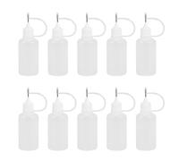 Cpolebev 10 PièCes 30Ml en Plastique Applicateur à Pointe Compressible Flacon Compte-Gouttes Rechargeable avec Bouchons à Aiguille pour Colle Bricolage