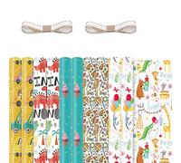 Cpolebev 10 PièCes Feuilles de Papier d'emballage pour Enfants, Papier d'emballage de FêTe d'anniversaire Papiers d'emballage Cadeau, Papier d'emballage Cadeau