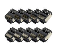 Cpolebev 10 Pièces RJ45 Connecteur Spécial 8P8C Corps Court Fiche Modulaire Mâle avec Coque Blindée pour Câble Réseau