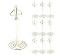 Cpolebev 10 PièCes SéRies MéMo Clip Support, NuméRo de Table Nom Porte-Carte Bureau MéTal Carte de Visite Photo ou Avion Cadre avec Base