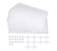 Cpolebev 10 Pièces Séries Séparateur D'Aquarium Diviseur de Réservoir de Poisson Grilles de Filtre Grille de Séparation Plateau D'Isolement Grille avec 20 Clips de Ventouse