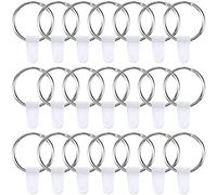Cpolebev 100 Ensembles de Porte-Clés pour L'Artisanat Porte-Clés Ronds Fendus Connecteur de Porte-Clés en Métal Blancs Porte-Clés