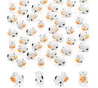 Cpolebev 100 Pcs Mini Vache Figurines Résine Vache Miniature Animaux Figurines Fée Jardin Miniature Mousse Paysage DIY Artisanat Facile Installer