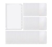 Cpolebev 100 PCS Transparent A6 Pochettes de Classeur 6 Trous Fermeture Éclair Dossiers Carte PVC Feuilles Mobiles