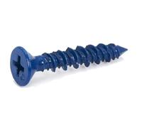 Cpolebev 100 Pièces 3/16 X 1-1/4 Po Bleu Plat Béton Diamant Pointe Vis Kit D'Ancrage pour L'Ancrage à L'Ensemble de Maçonnerie
