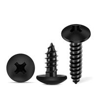 Cpolebev 100 Pièces 6 X 1/2 Pouces 18-8 (A2) Vis à Bois à Tête Bombée en Acier Inoxydable, Revêtement Noir, Filetage