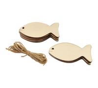 Cpolebev 100 Pièces Découpes de Poisson en Bois Inachevé Ornements Suspendus de Poisson en Bois Bricolage Étiquettes Cadeaux Artisanales en Poisson pour la Décoration de Fête