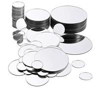 Cpolebev 100 Pièces Miroir Rond de Taille Mini Miroir Rond Adhésif Miroir Rond Artisanat Carreaux de Miroir pour L'Artisanat Facile à Utiliser