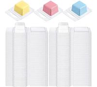 Cpolebev 100 Pièces Moules Transparents 1 Oz Moules à Bougies Carrées pour Bricolage Chocolats Cire Fondre Bougies sans Mèche Fabrication de Savon