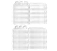 Cpolebev 100PCS Moule de Coquille à Cire Fondue 6-Cavités Moule Transparent en Plastique Vide Conteneur de Cire Fondue pour la Fabrication de Bougies Parfumées DIY, Forme de Coeur et Ronde