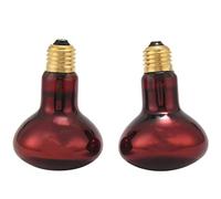 Cpolebev 100W 2 Pack Ampoule de Lampe de Chaleur Infrarouge Ampoules de Chaleur de LumièRe Rouge pour LéZards de Compagnie Barbus CaméLéOns Serpents Reptiles et Amphibiens 220V