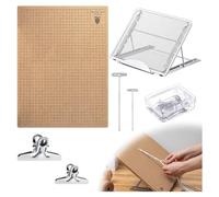 Cpolebev 104 Pièces Planche de Dentelle et Support Réglable en Métal avec Pince à Épingle en T Fournitures pour Macramé Projets de Macramé à Mailles Réversibles