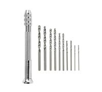 Cpolebev 11 Pièces Ensemble de Forets Hélicoïdaux à Main 0.5-2.0mm Outil de Poinçonnage à Main pour le Travail Du Bois Kit D'Entretien D'Horloge Facile à Utiliser