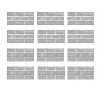 Cpolebev 12 Feuilles de Carreaux de Dosseret à Décoller et à Coller, Aspect Faux Marbre Blanc, PVC à Coller sur Les Carreaux de Dosseret de Cuisine 12 X 6 Pouces, Installation Facile, Gris