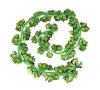 Cpolebev 12 Paquets de Feuilles de Lierre Artificielles Vigne Guirlande Suspendue Faux Bougainvillier Maison Jardin Bureau Décoration Murale Vert