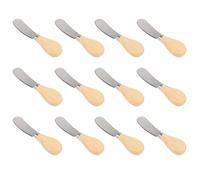 Cpolebev 12 PièCes SéRies Fromage ÉPandeur Beurre ÉPandeur Couteaux avec Manche en Bois Sandwich CrèMe Fromage Gâteau Condiment Couteau Ensemble, 4,9 Pouces