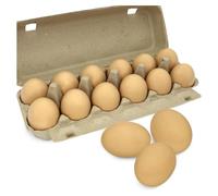 Cpolebev 12 Pièces Œufs en Bois Peints Faux Œufs de Pâques Non Peints Faux Œufs en Bois pour L'Artisanat, Décoration de Pâques Marron