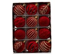 Cpolebev 12PCS 6CM Boule de Noël Ornements Arbre Décorations pour Les Vacances de Mariage Arbre de Noël Décoration Boule Suspendue B