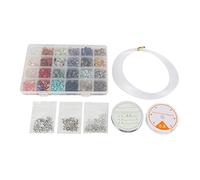 Cpolebev 1323 Pcs Kit de Perles de Pierres PréCieuses IrréGulièRes avec Perles Spacer Fermoirs de Homard Anneaux de Saut ÉLastiques pour DIY Fabrication de Fournitures