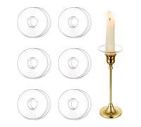 Cpolebev 15 PCS Candle Drip Protectors 15 PCS Glass Bobeches For Candlestick Holders Round Wax Catchers For Candles For Candle Stick Candle Holder For Church Wedding Home Party For Table Centerpiece W