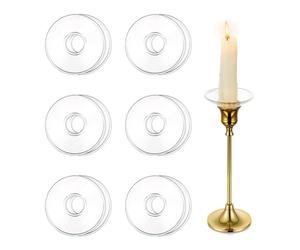 Cpolebev 15 PCS Candle Drip Protectors 15 PCS Glass Bobeches For Candlestick Holders Round Wax Catchers For Candles For Candle Stick Candle Holder For Church Wedding Home Party For Table Centerpiece W