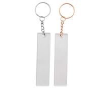 Cpolebev 150 PièCes SéRies Acrylique Porte-CléS Blanc avec Anneaux pour Vinyle, Porte-CléS Transparents Rectangles Acryliques Blancs pour Bricolage et Projet