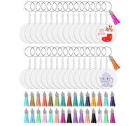 Cpolebev 150 PièCes SéRies ÉBauches de Sublimation Porte-CléS en Vrac, Ensemble D'Ornement de Porte-CléS pour L'Artisanat, la Fabrication de