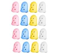 Cpolebev 16 Pièces de Protecteurs de Doigts, Manchons en Silicone pour Kalimba et Autoharpe, Protège-Doigts pour Guitare, Couleur Aléatoire, Soulagement de la Douleur Aux Doigts