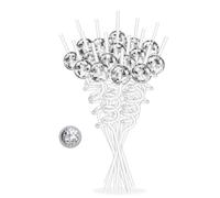 Cpolebev 16 Pièces Pailles de Boule Disco, Pailles de Décorations de Fête Disco avec Mini Décor de Boule Disco Argentée, Fournitures de Fête Disco des Années 70 Faciles à Utiliser